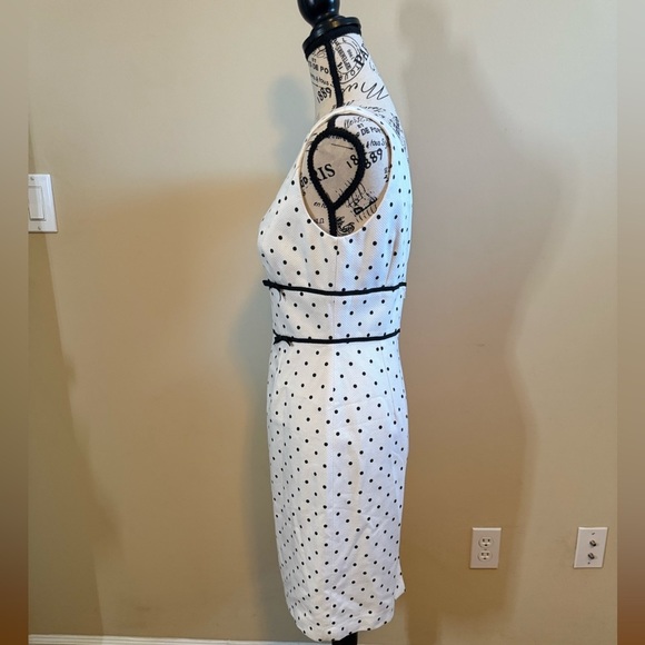 Carmen Marc Valvo White and Black Dotted Mini Dress - Picture 8 of 10
